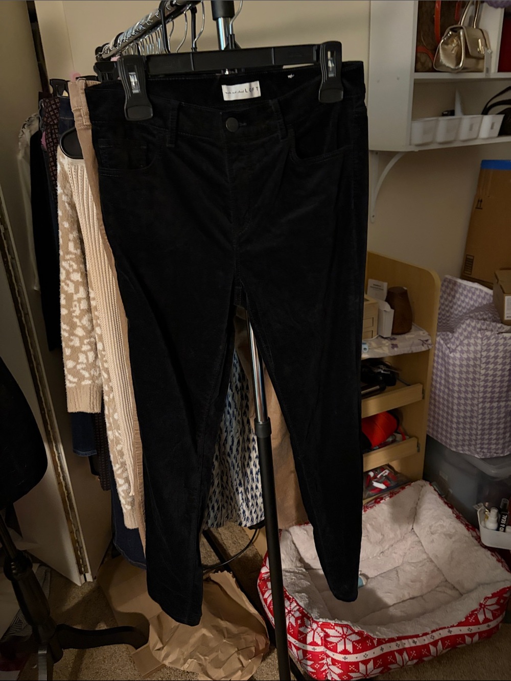 EUC Black velvet Corduroy Slim Pants